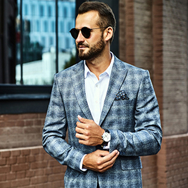 Slate Grid Blazer